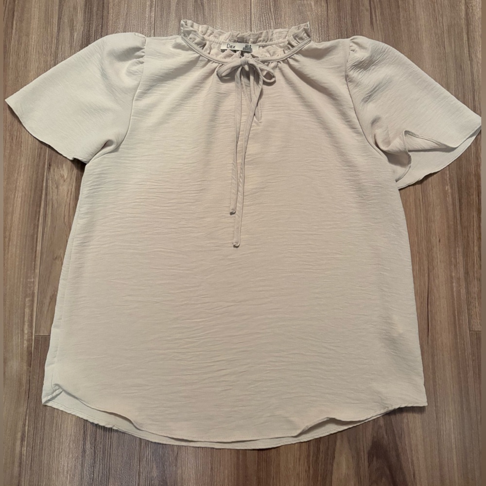 Dex Cream Drawstring Top